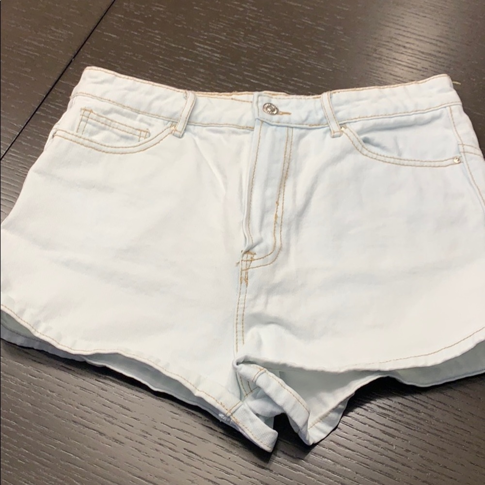 Light blue jean shorts